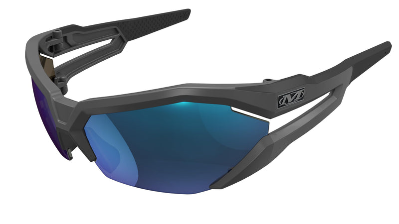 Mechanix Wear: Vision Type-V Safety Glasses with Advanced Anti Fog, Scratch Resistant, Half Framed Protective Eyewear, Lightweight Glasses with Adjustable Arms and Nose (Blue Mirror Lens) Blue Mirror Lens