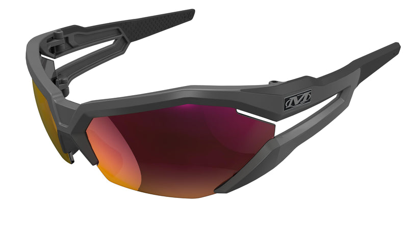 Mechanix Wear: Vision Type-V Safety Glasses with Advanced Anti Fog, Scratch Resistant, Half Framed Protective Eyewear, Lightweight Glasses with Adjustable Arms and Nose (Fire Mirror Lens) Fire Mirror Lens