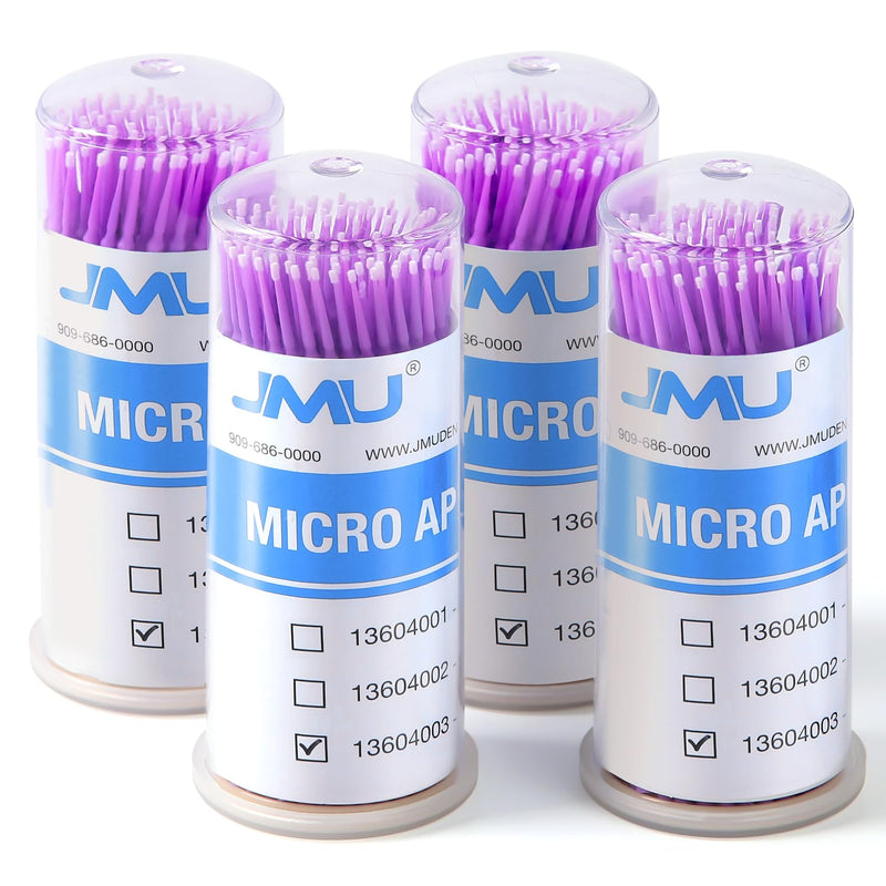JMU 400pcs Dental Micro Applicators Brushes Superfine, Disposable Dental Microswabs 1.5mm 400