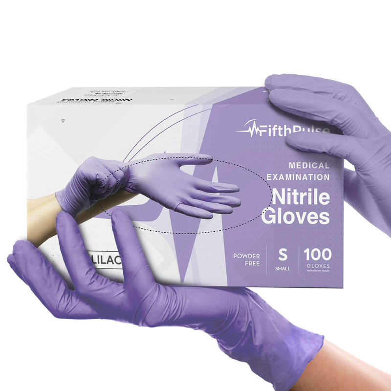Lilac Nitrile Disposable Gloves - 100 Count - 3 Mil Nitrile Gloves Small - Powder and Latex Free Rubber Gloves - Surgical Medical Exam Gloves - Food Safe Cooking Gloves Lilac