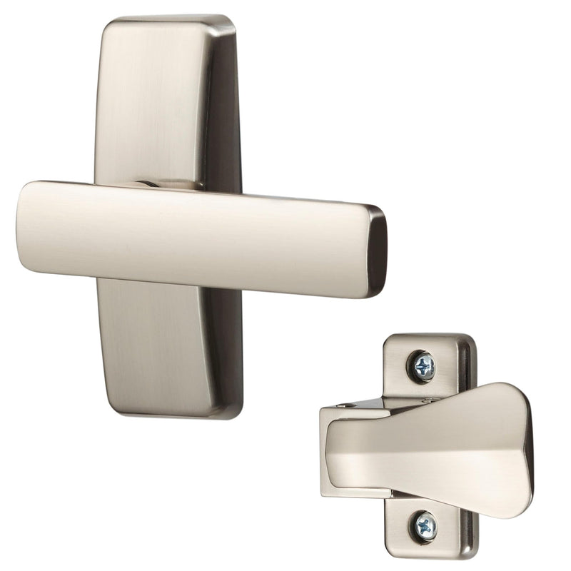Ideal Security Model AJ Lever Handle Set for Storm Doors and Screen Doors, Replacement Door Handle for Surface Mount Installation, Satin Nickel
