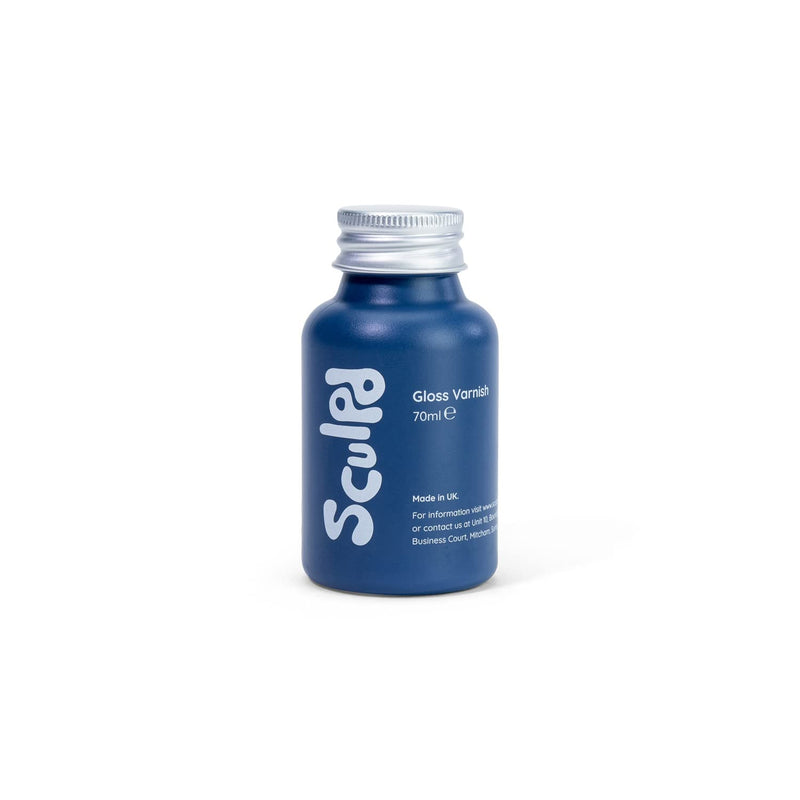 Sculpd Clear Varnish for Air Dry Clay Pottery, Gloss Finish Clear Varnish for Pottery and Acrylic Paint, Create Waterproof Pottery from Home, Colourless Scratch Resistant Varnish, 70ml Gloss Varnish
