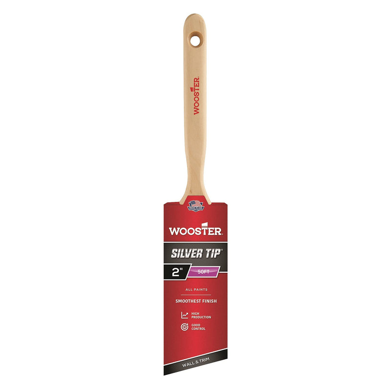 Wooster Brush 5221-2 Silver Tip Angle Sash Paintbrush, 2-Inch, 2 Inch - Set of 4
