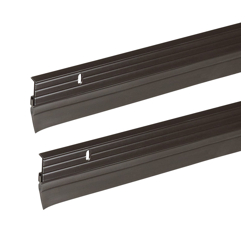 Frost King B59/36H Premium Aluminum and Vinyl Door Sweep 1-5/8-inch by 36-inches, Brown - 2-Pack