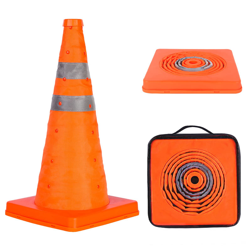 18 inch Collapsible Traffic Cones, Safety Cones with Reflective Collars, Multi Purpose Pop Up Extendable Road Safety Cone by GUARDLEAD 18 inch 1