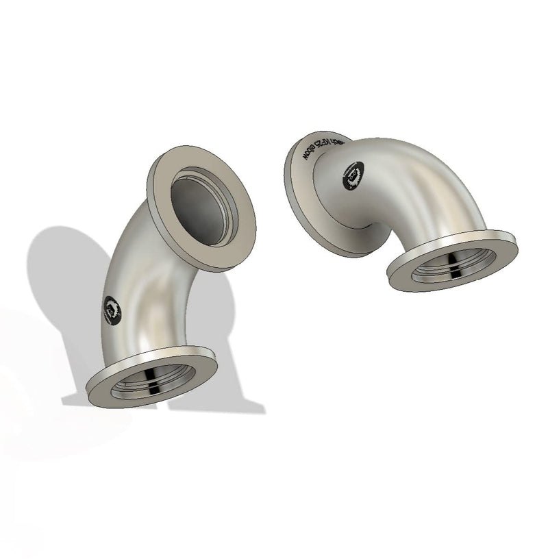 bmotiontech ISO-KF Flange 90 degree equal elbow Fitting with KF16 / KF25 / KF40 Flange (90° KF25 Elbow x 2Pcs) 2Pcs - 90° KF25 elbow