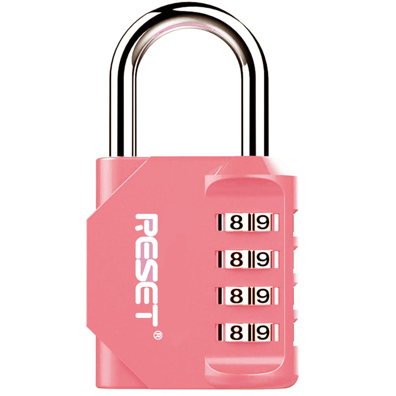 RESET-060 4 Digit Combination Lock Outdoor Padlock for School Gym Sports Locker Fence Toolbox Gate Suitcase Hasp Pink 1