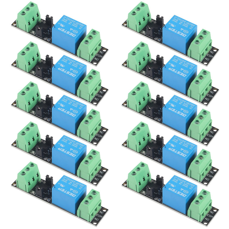 Alinan 10pcs 1 Channel 3V/3.3V Relay High Level Driver Module Optocoupler Relay Module Isolated Drive Control Board for ESP8266 Development Board