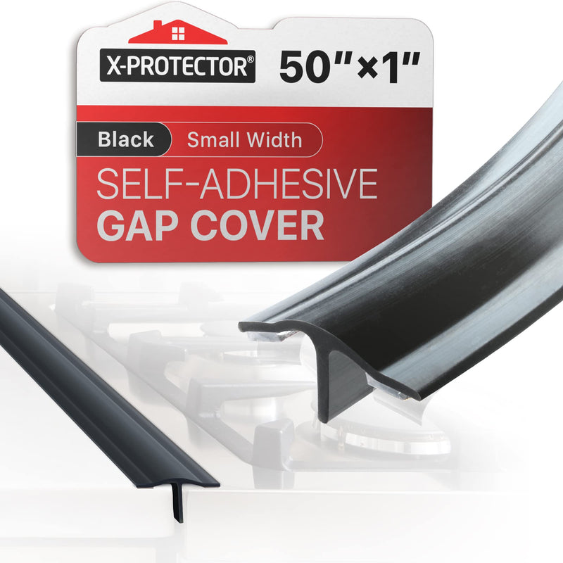 Silicone Stove Gap Cover X-Protector – 50” x 1" Guard Between Stove and Counter – Self-Adhesive Premium Counter Gap Filler – Heat Resistant Oven Counter Gap Protector – Silicone Stove Top Spill Guard Narrow (50" x 1")
