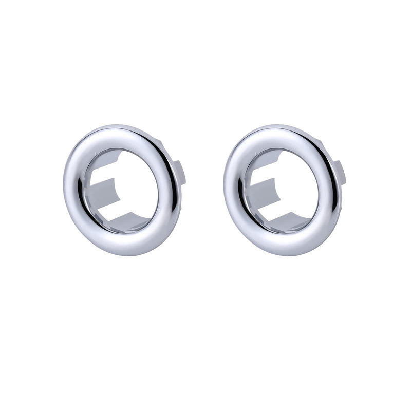 2 Pack Sink Overflow Ring, ARCORA Bathroom Kitchen Sink Basin Trim Overflow Cover Hole Insert Cap Chrome Chrome-2 Pack