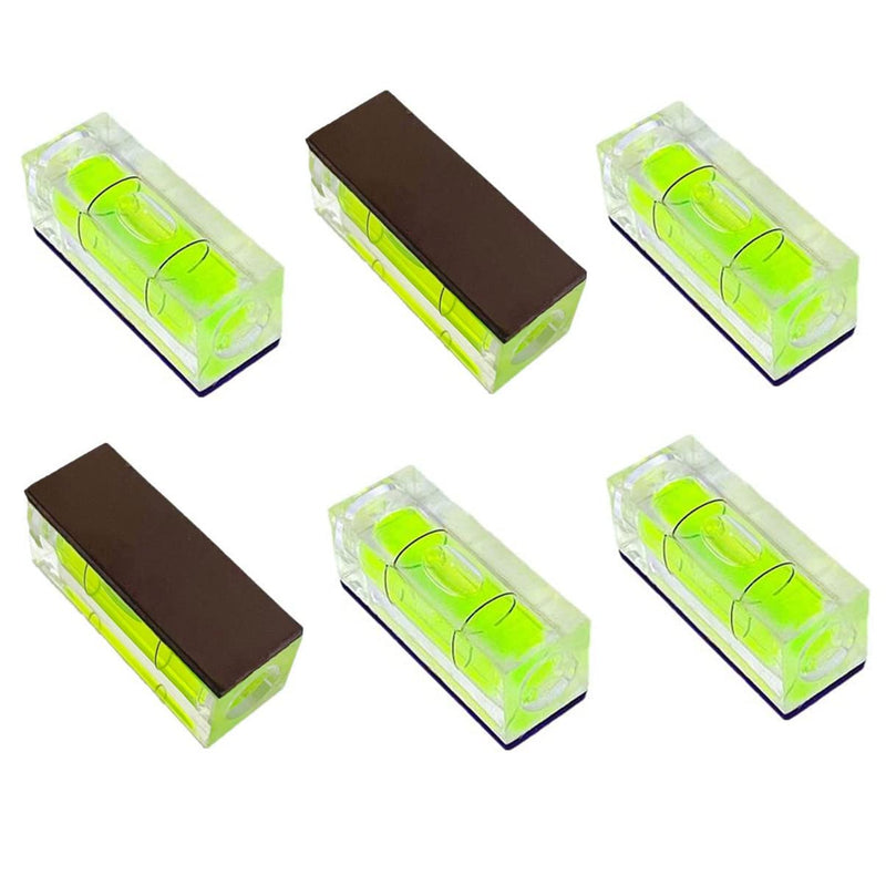 6Pcs Magnetic Small Bubble Level 10x10x29mm Mini Square Bubble Spirit Levels Leveling Tools Length 29mm