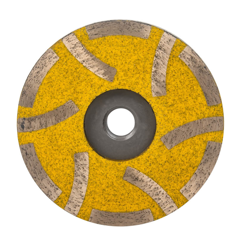 4 Inch Dry/Wet Flat Diamond Resin Filled Grinding Wheel Cup Wheel for Granite and Engineered Stone(Medium) Medium
