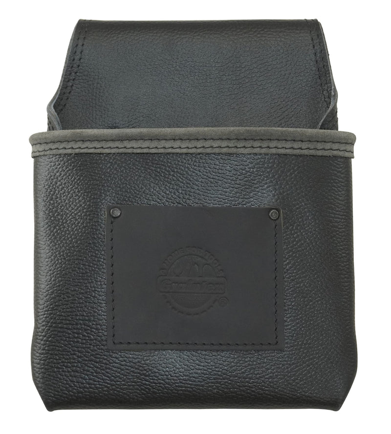 Graintex ST2859 :: One Pocket Nail & Tool Pouch Rugged Black Color Top Grain Leather for Framers, Constructors, Electricians, Plumbers, Handyman