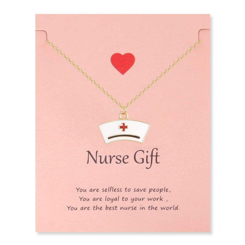Long tiantian Nurse Necklace for Women Nurse Gifts Stethoscope Necklace Heart Pendant Necklace for Doctors and Nurses(Style C)
