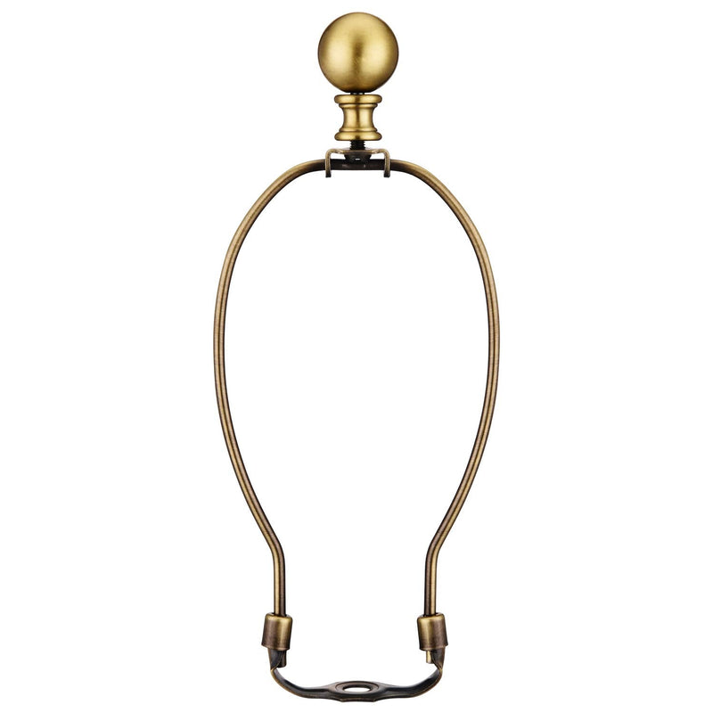 Canomo 10 Inch Antique Lamp Harp Lamp Shade Holder with Light Base and Separable Ball Lamp Finial for Table and Floor Lamps (Antique Brass) Antique brass-1 Pack