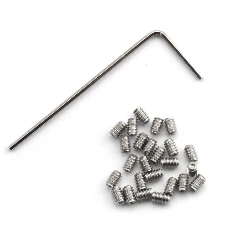 25pcs 4-40 x 5/32" Stainless Steel Allen Head Hex Hexagon Socket Set Screws Cup Point with Hex Key Wrench 4-40 x 5/32 Inch