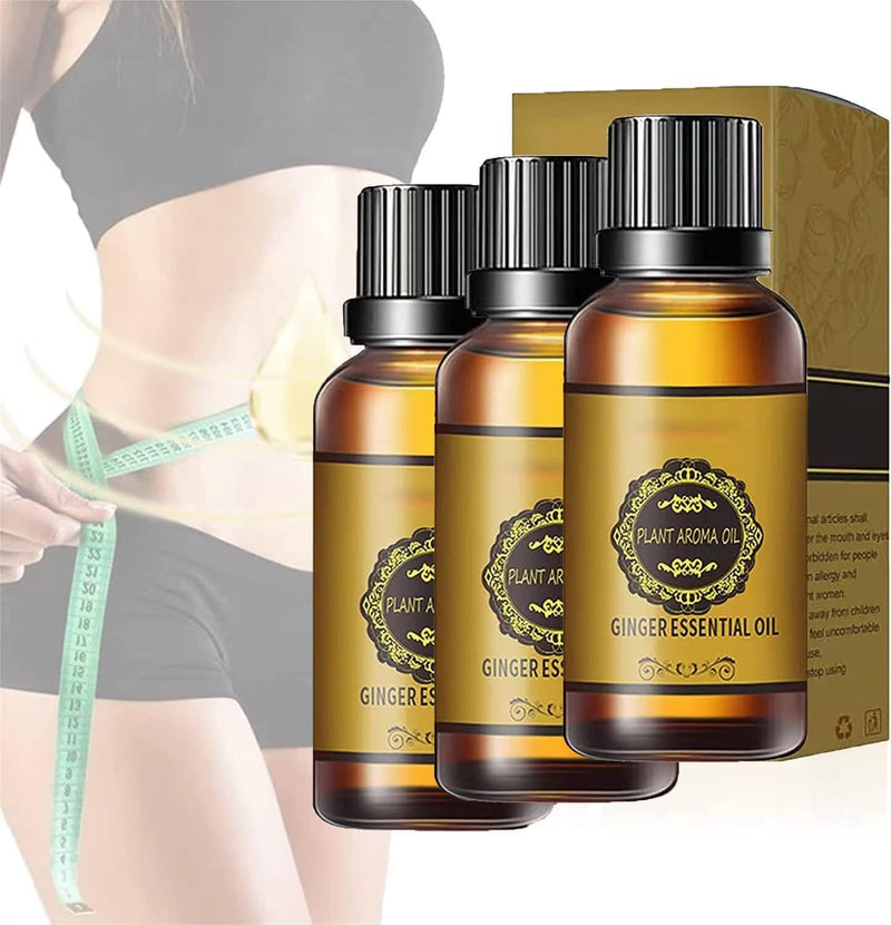 3pcs Belly Drainage Ginger Oil, Slimming Tummy Ginger Oil, Ginger Oil Lymphatic Drainage Massage, Ginger Essential Oil for Swelling and Pain Relief, Care for Skin - NewNest Australia