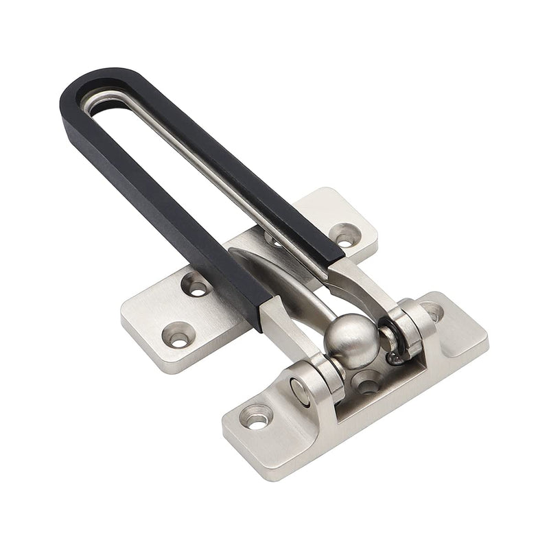 Home Security Door Lock Latch Guard Clasp Home Reinforcement Lock for Swing-in Doors Hotel Door Latches Anti-Theft Buckle (1, Silver) 1
