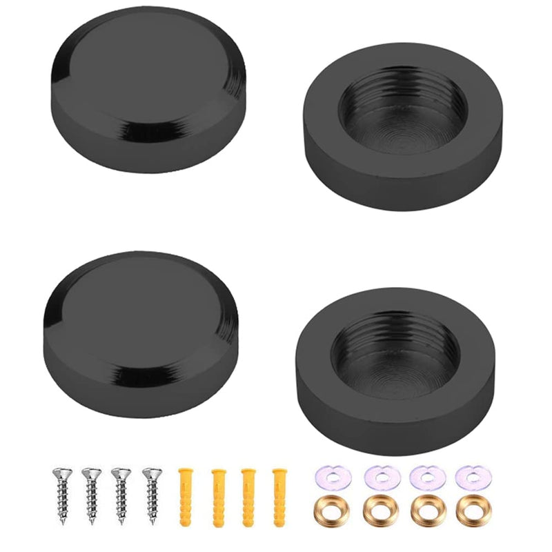 Mirror Screws Decorative Cap Cover Nails Brass material 25mm/1-Inch 4pcs, Black