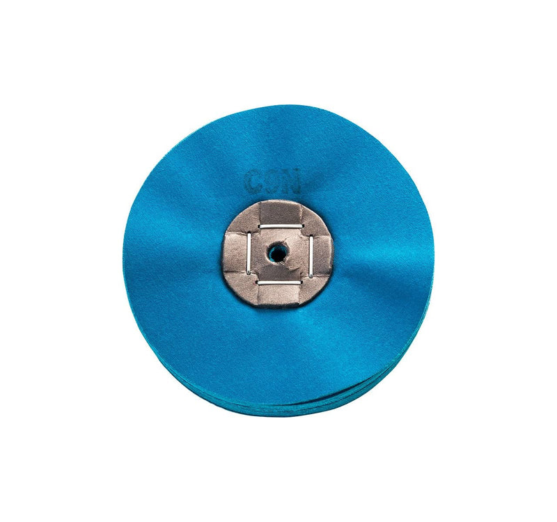 BUZZUFY Merard Polishing Wheel for pre-polishing N° C9N, Blue Cotton, Ø 120 mm, 48 Folds Polish Tool