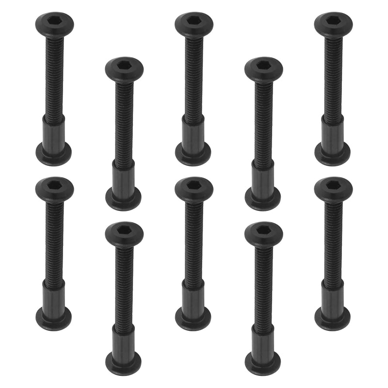 Bettomshin 10Pcs M6 Binding Screws, M6 x 50mm Carbon Steel Binding Screws, Platform Furniture Hexagonal Lock Screw Connecting for Scrapbook Photo Albums, DIY Leather, Baby Bed Furniture