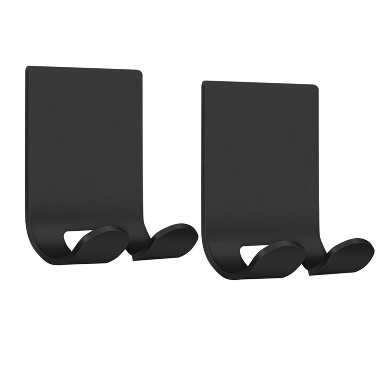 Waterproof Razor Holder Shaver Hook for Shower,Self Adhesive Hooks Stainless Steel Heavy Duty Storage Hook,Shower Hook for Razor,Wall Hook for Plug Robe Towel Bathrobe Coat for Kitchen Bathroom 2 Pack Black - NewNest Australia