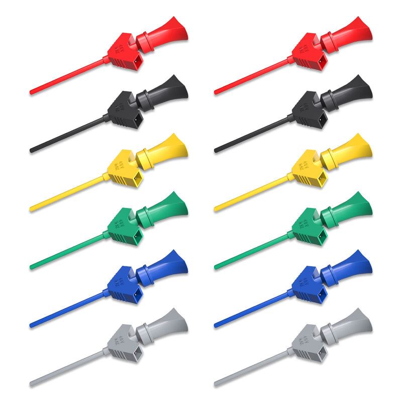 Goupchn SMD IC Test Hook Clip 12PCS 6 Colors for Logic Analyzer, Electronic Testing Six Colors
