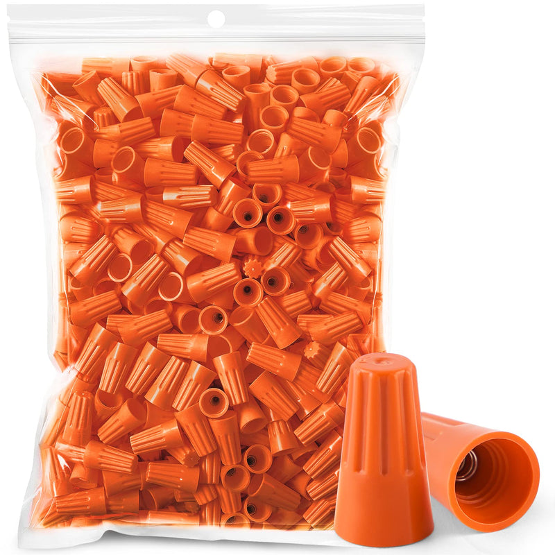 600PCS Wire Connectors Nuts 18-16 AWG Electric Wire Caps Insulating Insert Twist Electrical Wire Connectors Orange Wire Assortment Nuts for Quick Connection