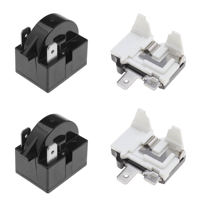 SING F LTD 2X 15 Ohm Refrigerator Start Relay 2 Pin PTC Freezer Compressor Resistor for Mini Fridges Compact Fridges Freezers Wine Fridges with 1/2HP 375W Thermal Overload Protector