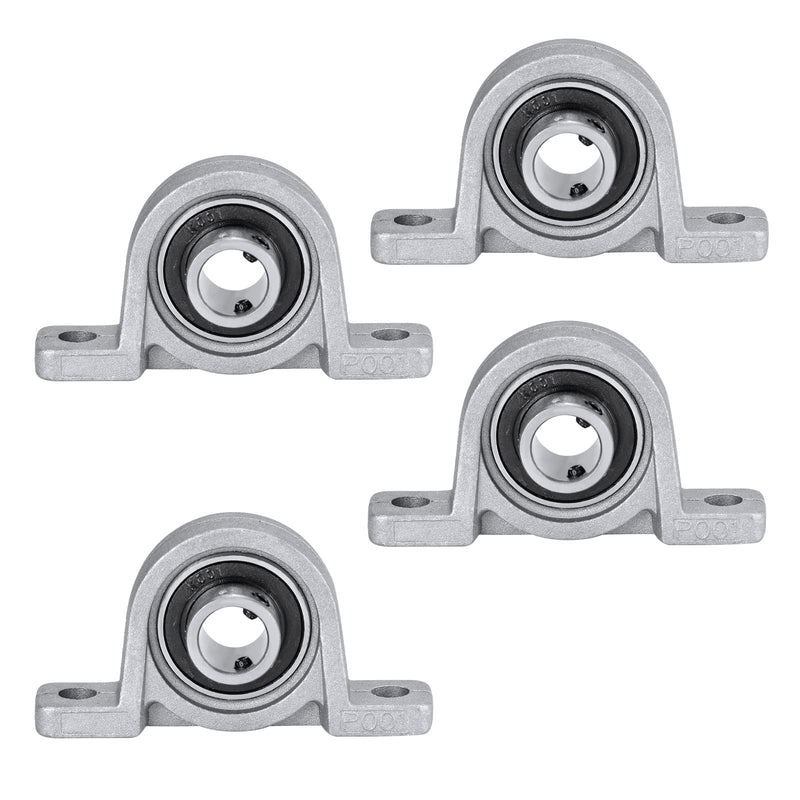 Donepart 10mm Pillow Block Bearing, Self-Aligning 2-Bolt Flange 10mm Bore Bearing, Zinc Alloy Housing Set Screw Locking Style KP001 10mm Bearing KP1001 Pillow Block Bearing