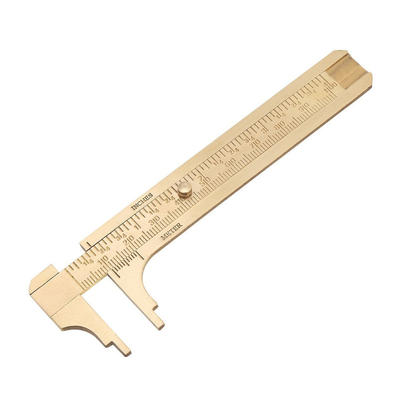Brass Mini Vernier Caliper Sliding Gauge Vernier Caliper Double Scales mm/inch Ruler Measuring Tool for Jewellery Measurement 80mm/100mm (Double scale 100mm) Double scale 100mm