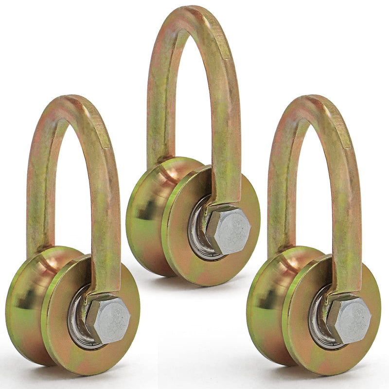 Skelang 3-Pack Pulley Wheel 1.5", Duplex Bearing Pulley Roller, U Type Pulley Wheel, Wire Rope Pulley for Lifting Work, Home Gym, Load Capacity 330Lbs