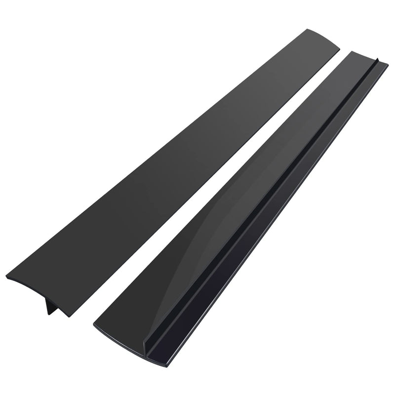 Silicone Stove Counter Gap Cover (2 Pack),Easy Clean Heat Resistant Wide & Long Kitchen Stove Gap Filler,Seals Spills Between Counters, Oven, Stovetops, Washing Machines, Washer, Dryer(25in, Black) 25 inches