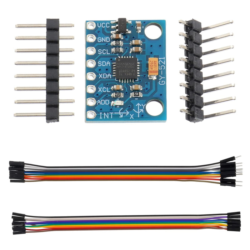 1pcs MPU-6050 GY-521 MPU6050 3 Axis Accelerometer Module 6 DOF Gyroscope Sensor Module 16 Bit AD Converter Data Output IIC I2C for Arduino 1PCS