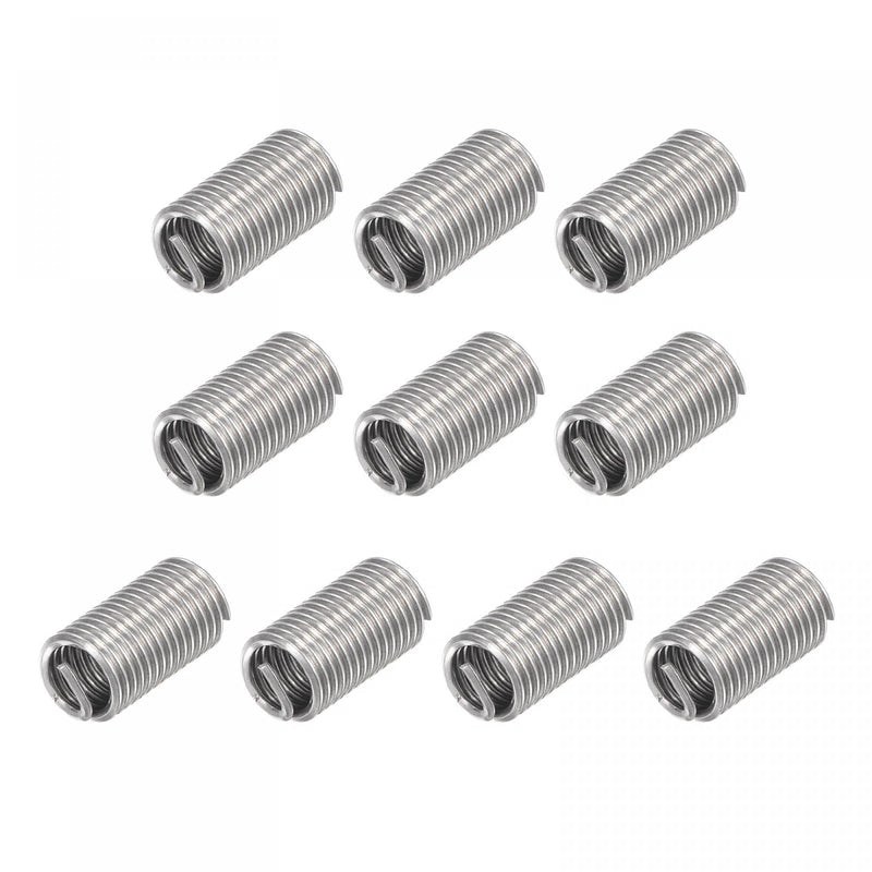 uxcell 10pcs Wire Thread Inserts 3/8-16 UNC 3D(1-1/8") 304 Stainless Steel Helical Type Coiled Thread Repair Kit Wire Screw Threaded Sleeve Sheath for Mechanical Equipment 3/8-16 UNC x 3D(1-1/8") 10