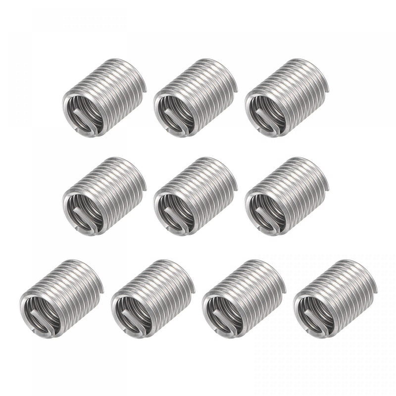 uxcell Wire Thread Inserts 7/16-14 UNC 2.0D 304 Stainless Steel Helical Type Coiled Wire Screw Repair Threaded Sleeve Steel Sheath 10pcs