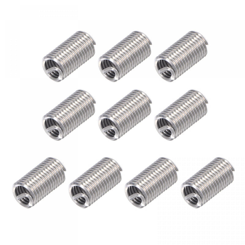 uxcell 10pcs Wire Thread Inserts 5/16-18 UNC 3D(15/16") 304 Stainless Steel Helical Type Coiled Thread Repair Kit Wire Screw Threaded Sleeve Sheath for Mechanical Equipment 5/16-18 UNC x 3D(15/16") 10
