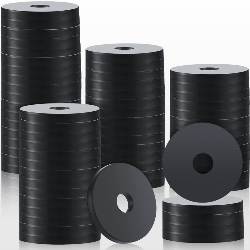 Rubber Washer Heavy Duty Abrasion Resistant Rubber, 1 OD x 1/4 ID x 1/8 Thickness Flat Washer Flat Grommets Black Washers for Bolts Spacers, Vibration Suppression(100 Pieces) 100