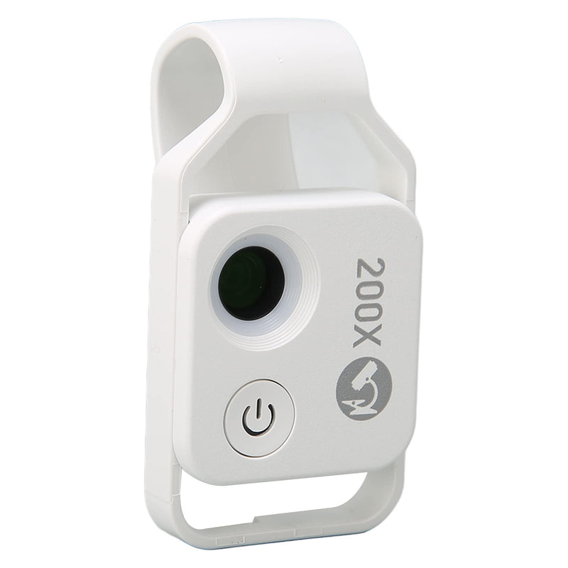 200X Phone Mini Pocket Microscope,Cell Phone Pocket Microscope with CPL Lens Universal Phone with Universal Cell Phone Clip for Kids Students Microbiology Observation(White)