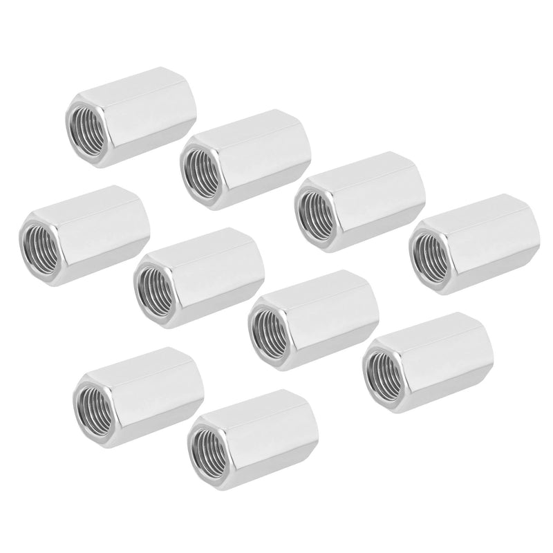 MECCANIXITY Hex Coupling Nuts M10 x 1mm Fine Thread 24mm Length Sleeve Stud Rod Adapters Pipe Connectors Pack of 15 M10x24mm