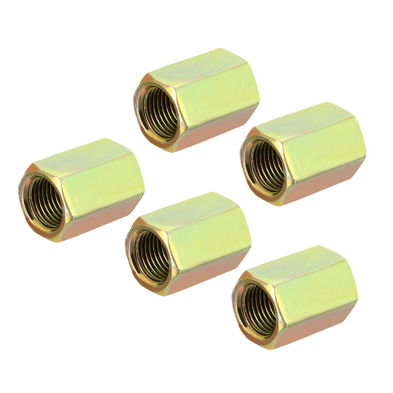 MECCANIXITY Hex Coupling Nuts M10 x 1mm Fine Thread 20mm Length Sleeve Stud Rod Adapters Pipe Connectors Colorful Pack of 5