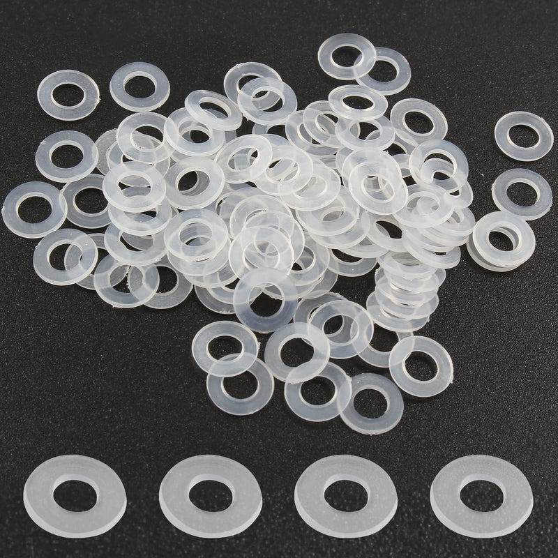 50 Pack M5 Nylon Washers Clear Flat Washer, 5mm ID 10mm OD 1mm Thickness Faucet Plastic Gasket, Metric Transparent Gasket Sealing Washer Spacer Flat Hose Washer for Water Pipe Water Hose M5x10mmx1mm 50
