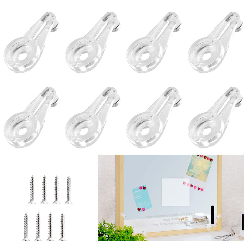 60 Pack Glass Window Clips Clear Retainer Clips, Glass Door Holder Cabinet Panel Bracket Screen Fixing Clips, Glass Door Retainer Kit Mirror Hanging Hardware for Vanity Mirror Window Screen 60 Pack