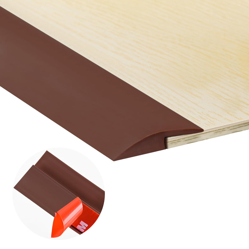 10Ft Carpet Floor Transition Strip, Self Adhesive Floor Edging Trim Strip, PVC Threshold Cover for Doorway, Floor Divider Strip Suitable for Threshold Transitions with a Height Less Than 5 mm - Coffee 10Ft