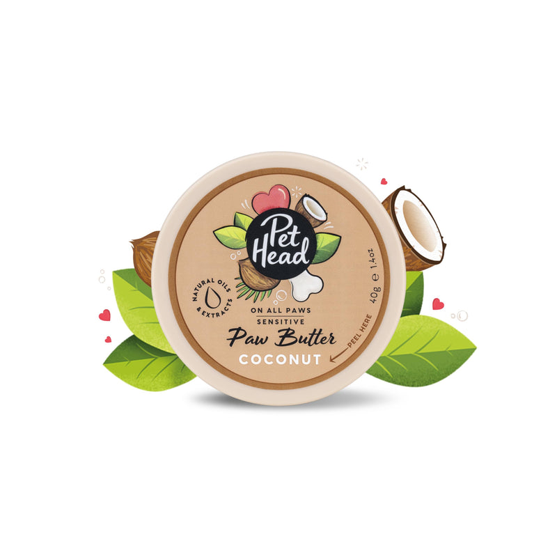 Pet Head On All Paws Coconut Paw Butter | Soothes & Nourishes for Soft Crack-Free Paws and Noses | Paw Moisturizer Balm | Vegan | Lick-Safe | Gentle Formula for Puppies | Made in USA | 1.4 oz. - PawsPlanet Australia