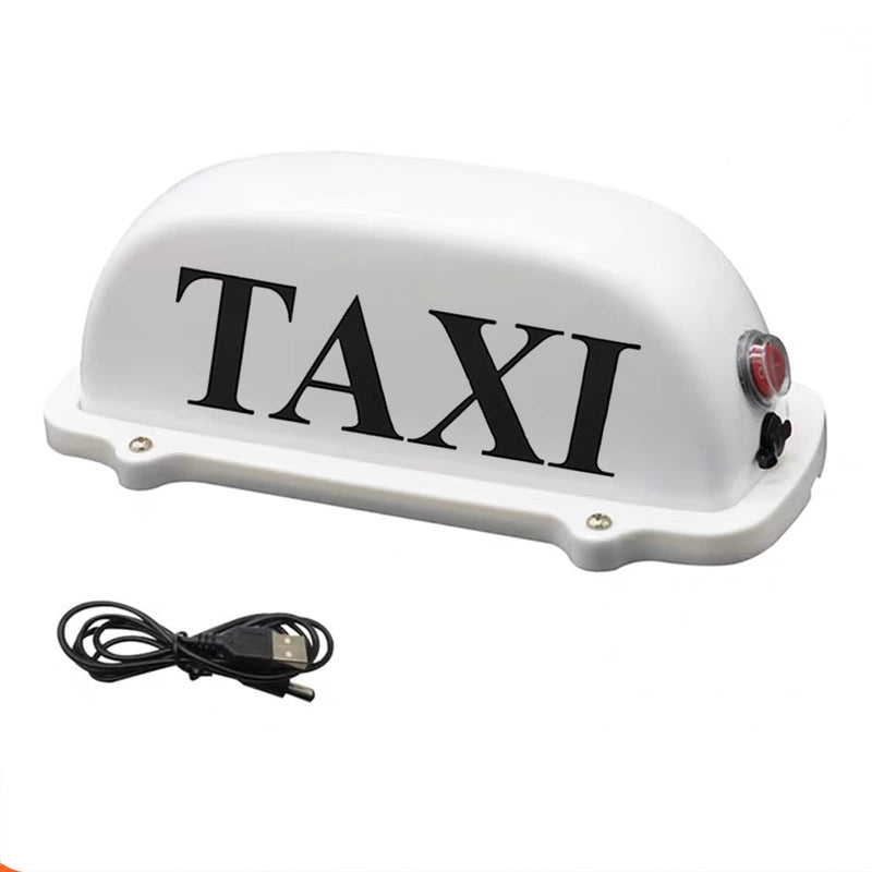 USB Rechargeable Battery Taxi Top Light Roof Taxi Sign with Magnetic Base Waterproof Taxi Dome Light
