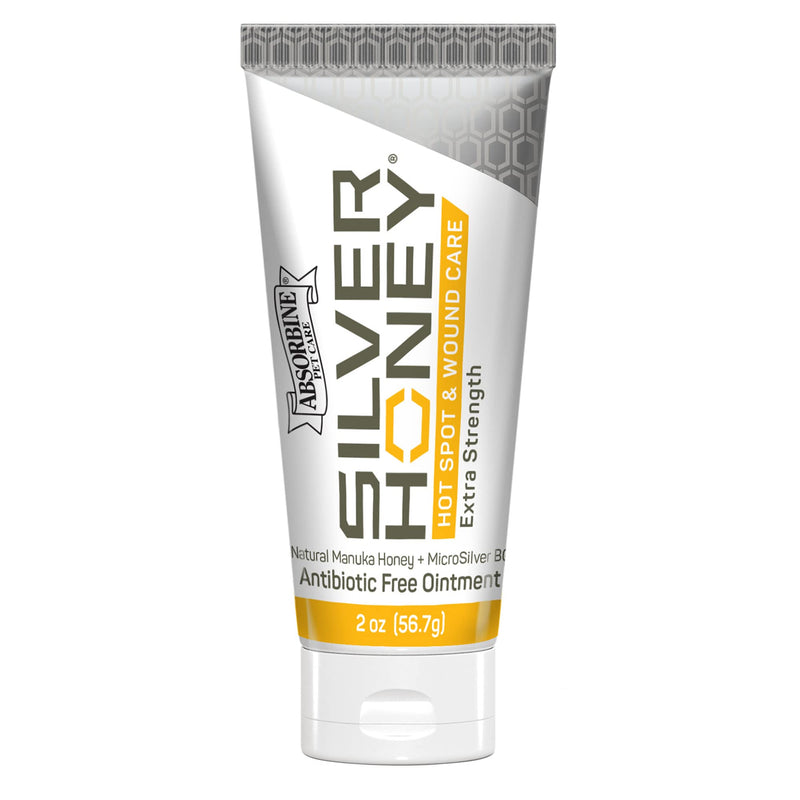 Absorbine Silver Honey Hot Spot & Wound Care Ointment 2oz Tube, Manuka Honey & MicroSilver BG, Medicated for Dogs, Cats, Small Animals 2 oz, Single