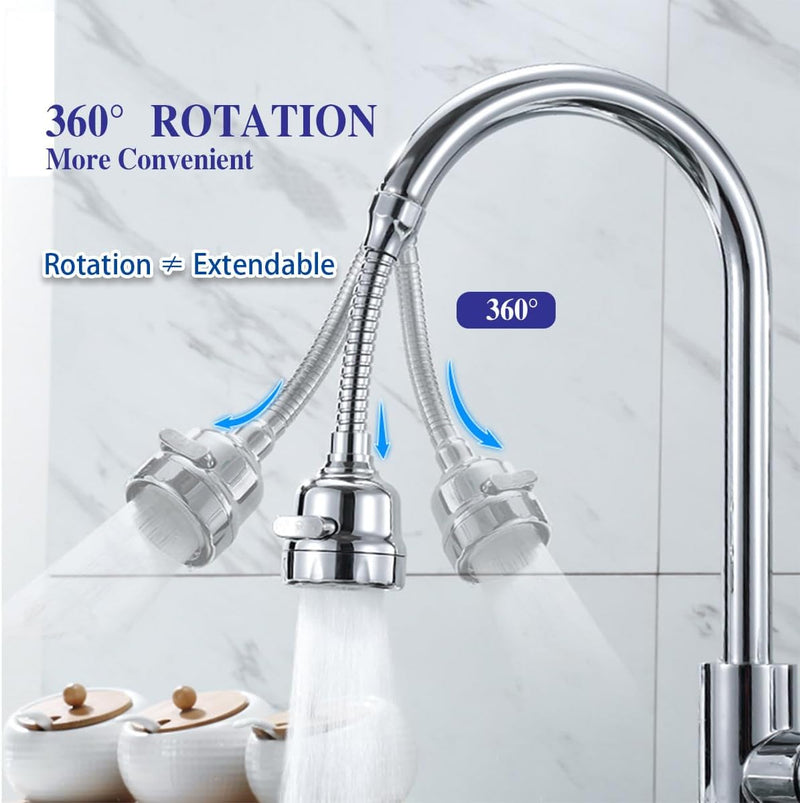 Pinkiou Faucet Sprayer Attachment, Kitchen Sink Faucet Aerator Sink Faucet Sprayer Attachment, 360° Rotatable Anti-Splash Tap Aerator Faucet Nozzle with 2 Modes Adjustment