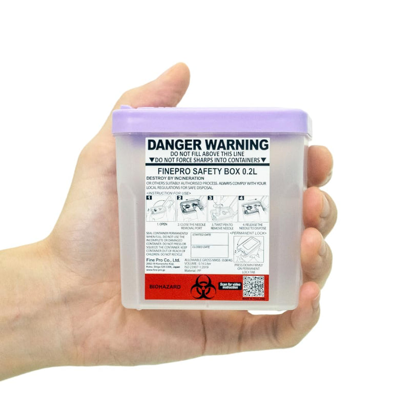 0.2L(0.2Qts.) Size Portable Pen-Needle Disposal Container Diabetes Care (0.2L, Purple+Clear, 1) 0.2L