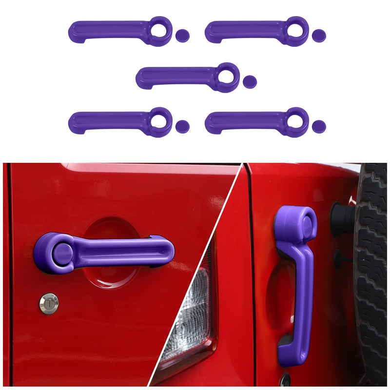 CheroCar for Jeep JK Door Handle Cover Kit & Tailgate Handle Cover for 2007-2018 Jeep Wrangler JK (Purple) Purple